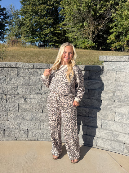 #130. Cheetah Print Wide Leg Pants