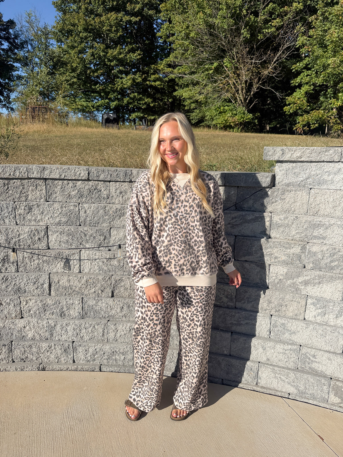 #130. Cheetah Print Wide Leg Pants