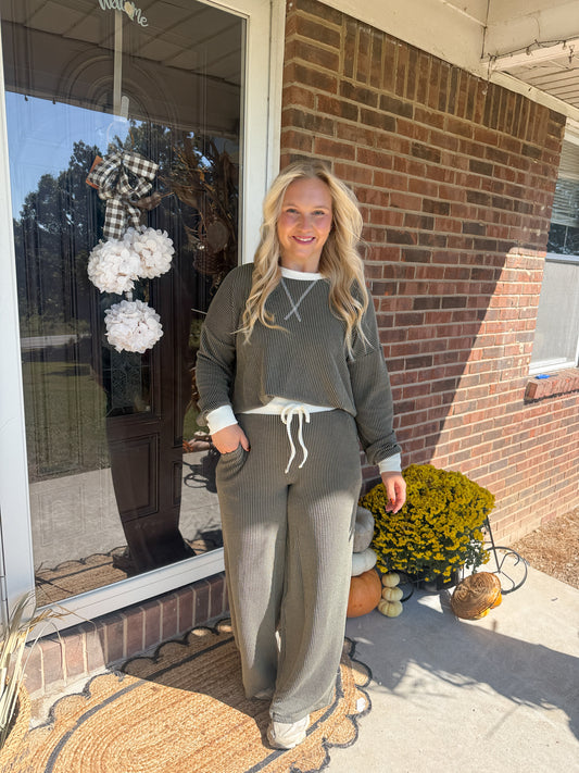 #148. Ribbed Long Sleeve Matching Set