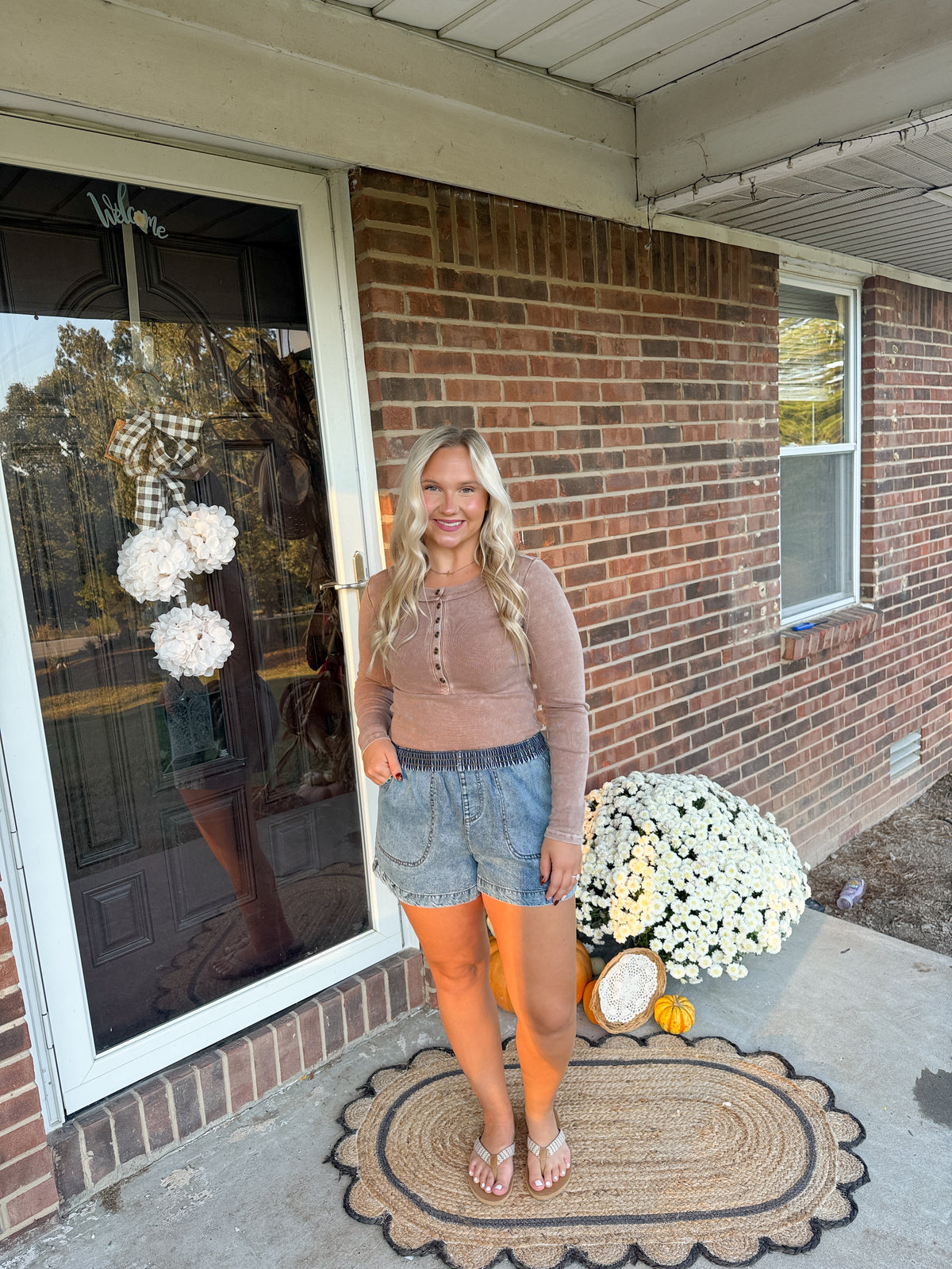 #62. Fitted Long Sleeve Button Top