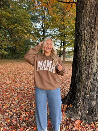 #165. "Mama" Embroidered Crewneck
