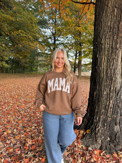 #165. "Mama" Embroidered Crewneck
