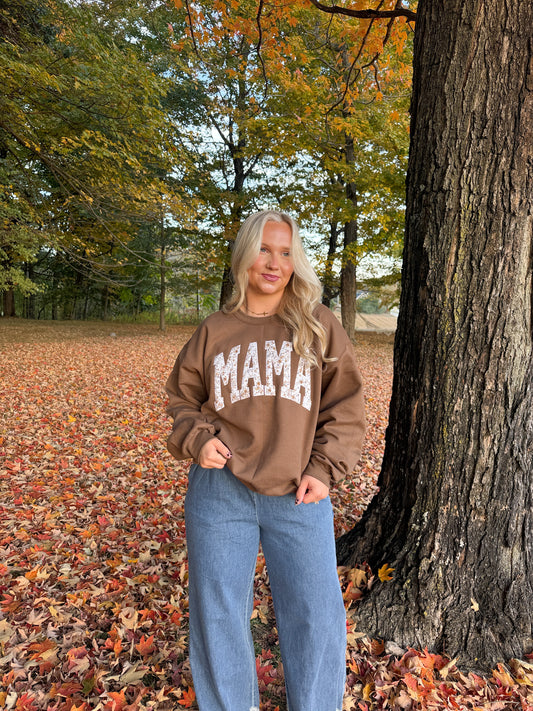 #165. "Mama" Embroidered Crewneck