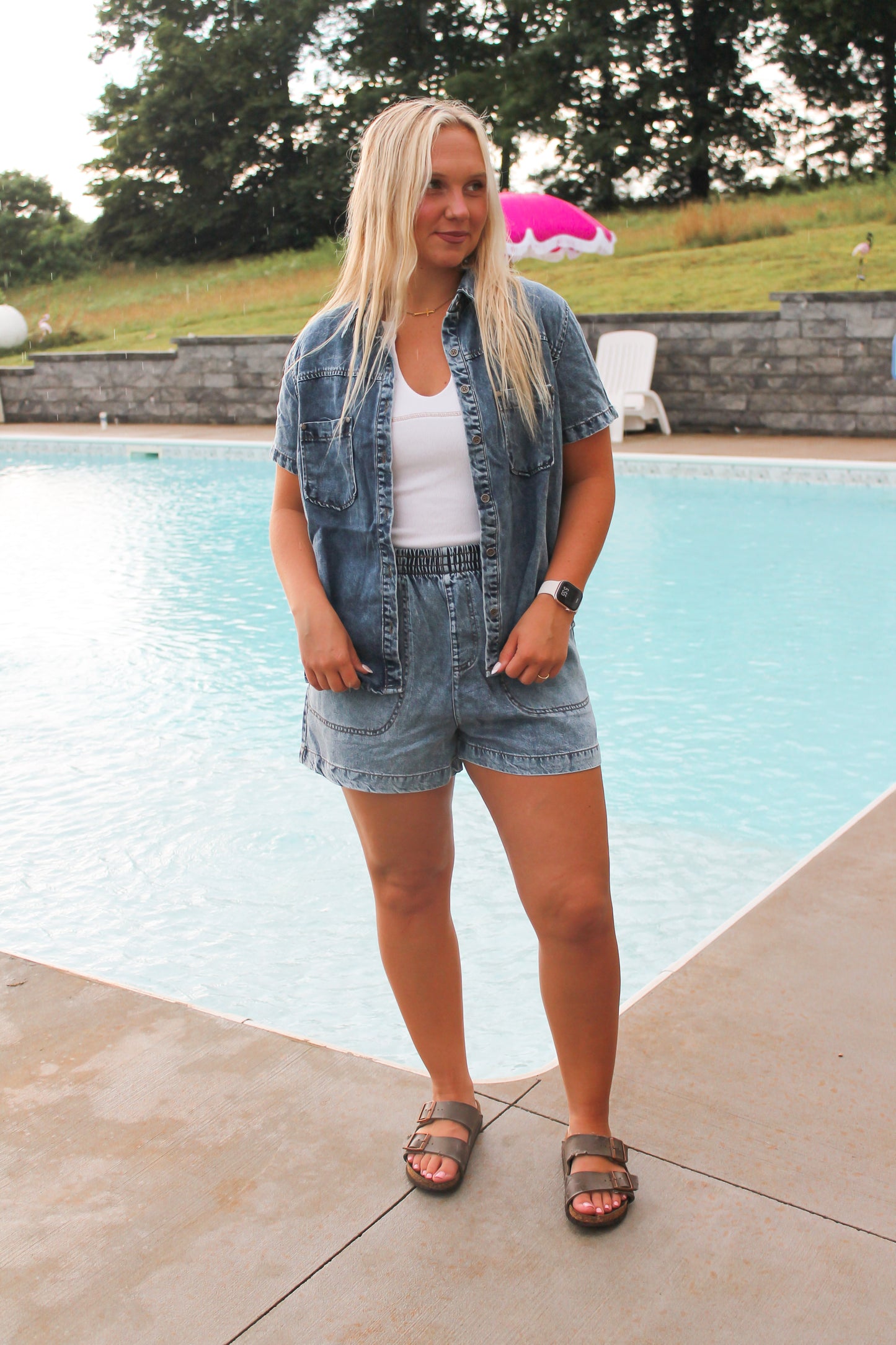 #36. Denim Button Short Sleeve