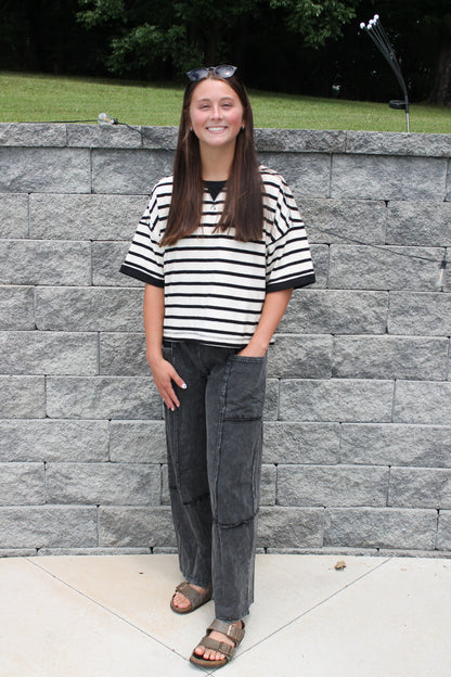 #39. Terry Cloth Short Sleeve Top