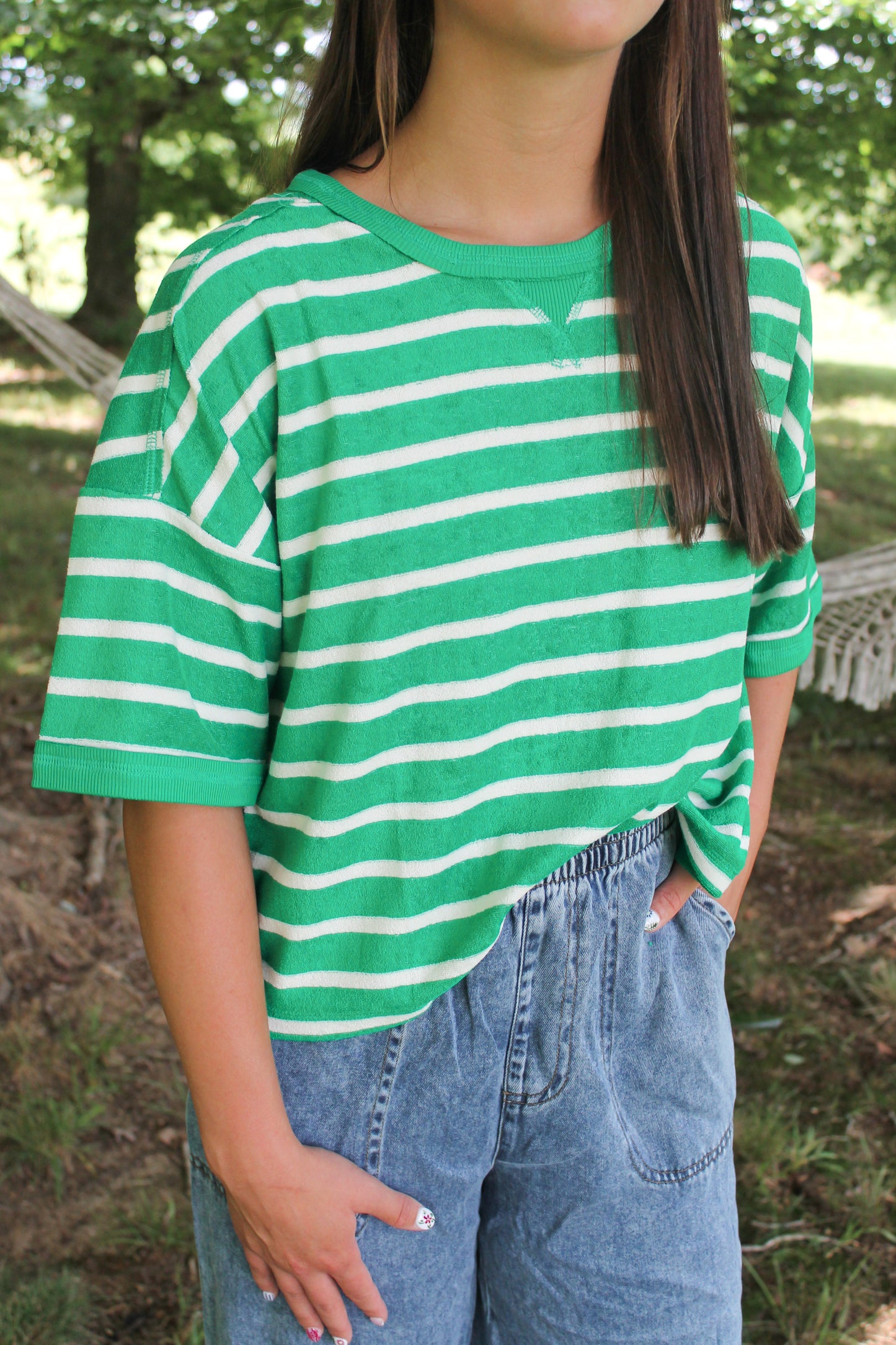 #39. Terry Cloth Short Sleeve Top