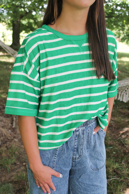 #39. Terry Cloth Short Sleeve Top