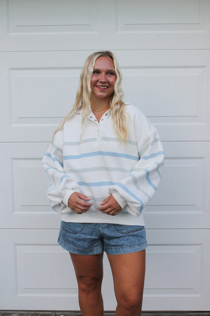 #46. Collar Half Snap Sweatshirt