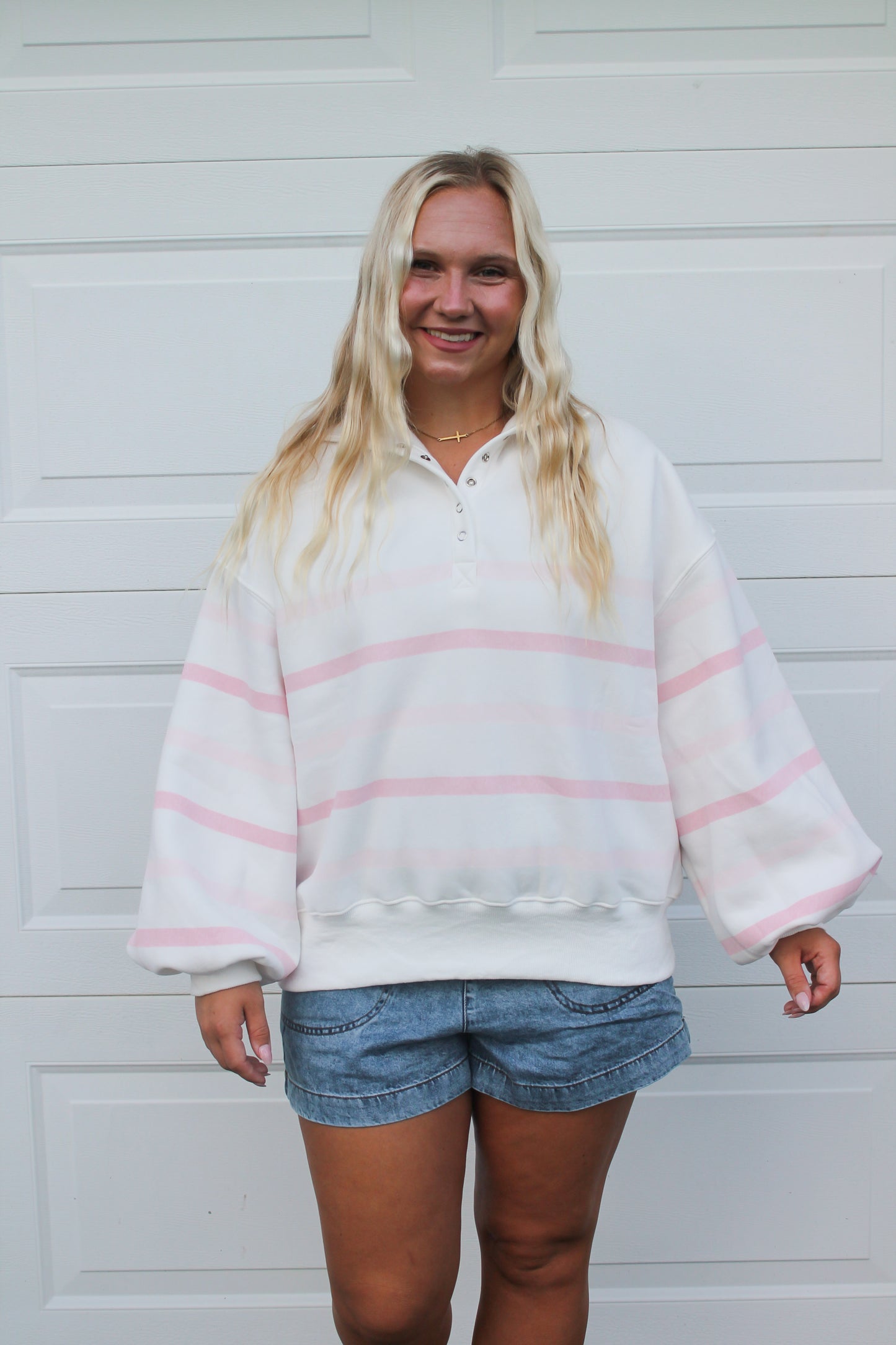#46. Collar Half Snap Sweatshirt