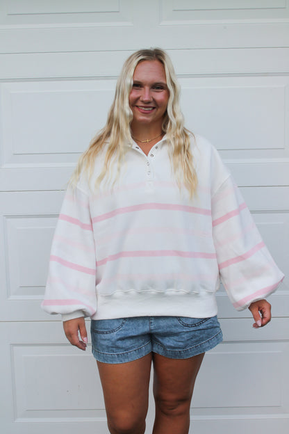 #46. Collar Half Snap Sweatshirt