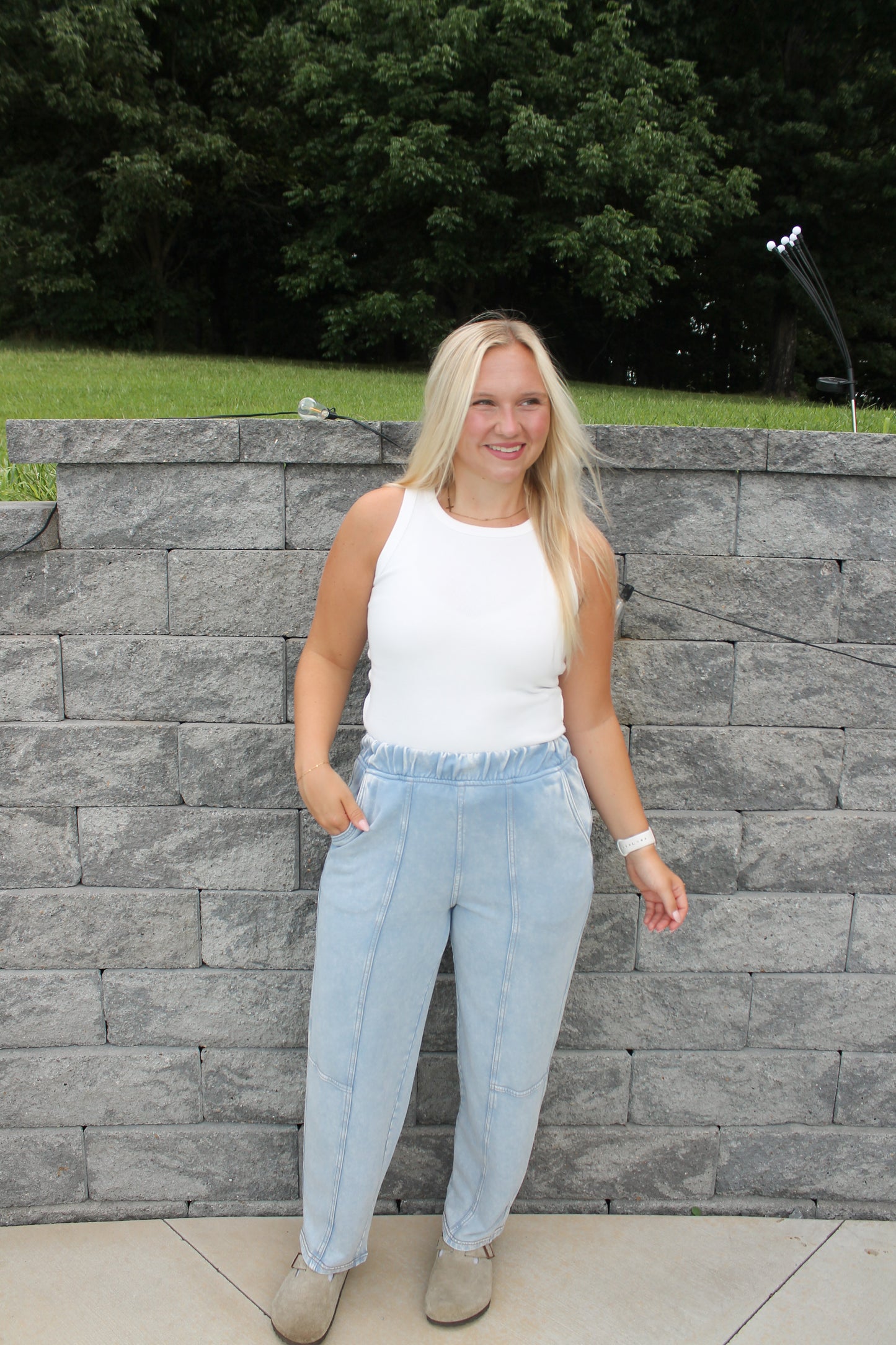 #59. Acid Washed Denim Barrel Pants