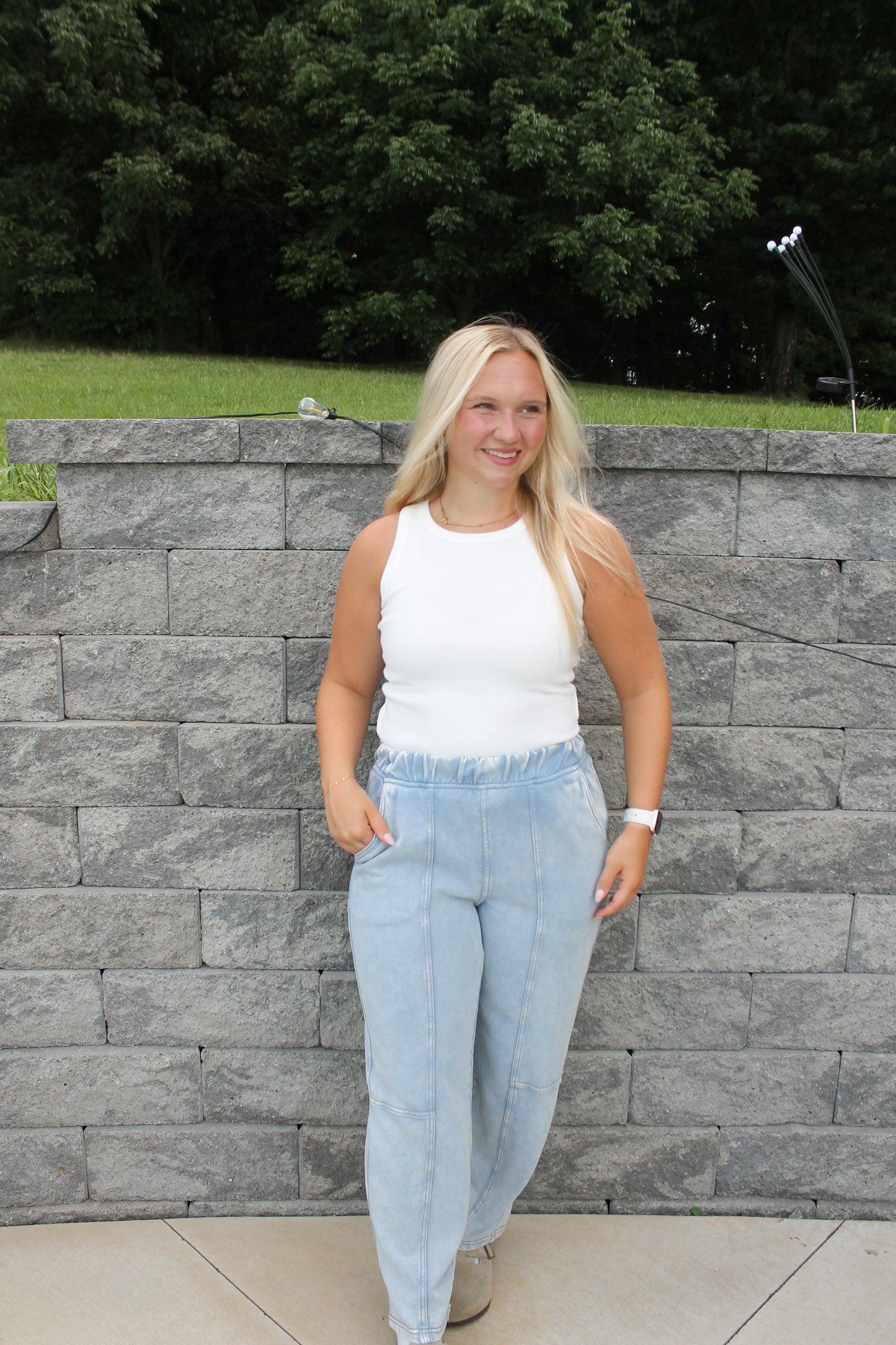 #59. Acid Washed Denim Barrel Pants