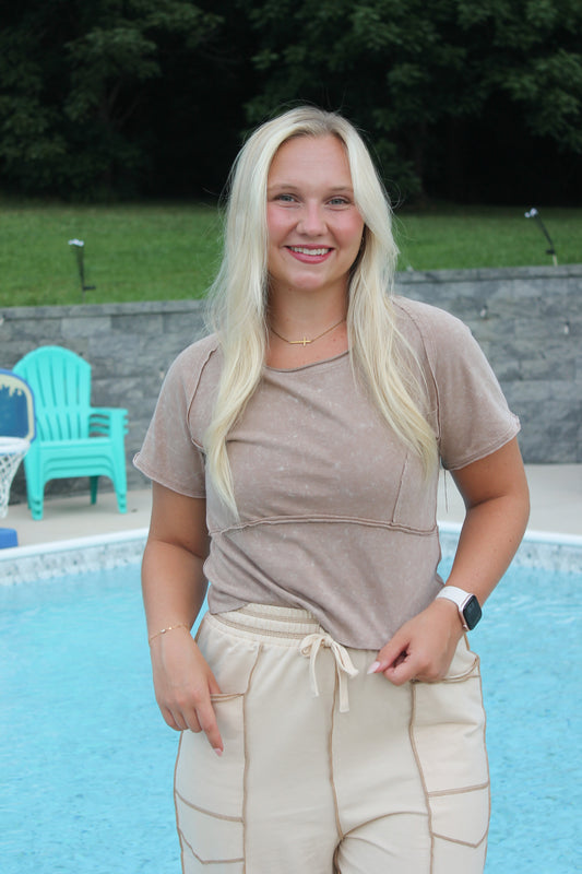 #58. Mineral Washed Casual Top