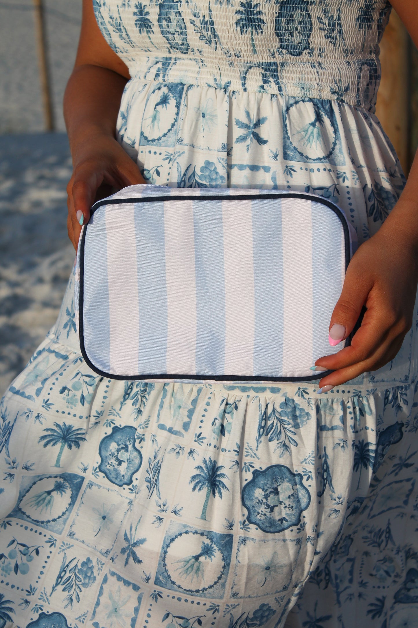 Striped Cosmetic Case
