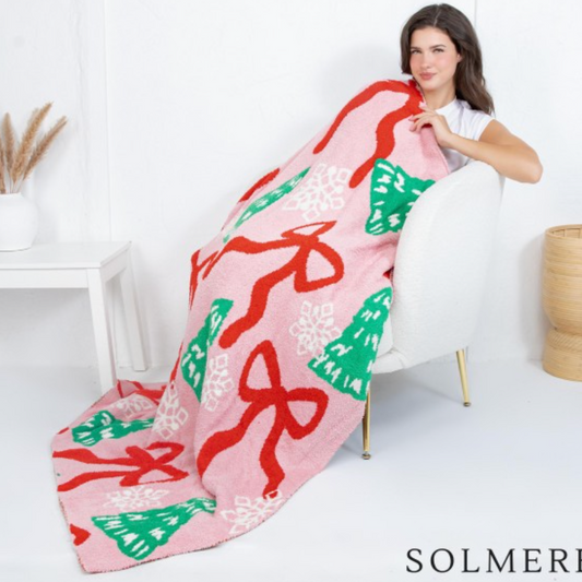 Christmas Bow Blanket