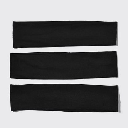 Recycled Fabric Active Headbands 3pc Set- Black